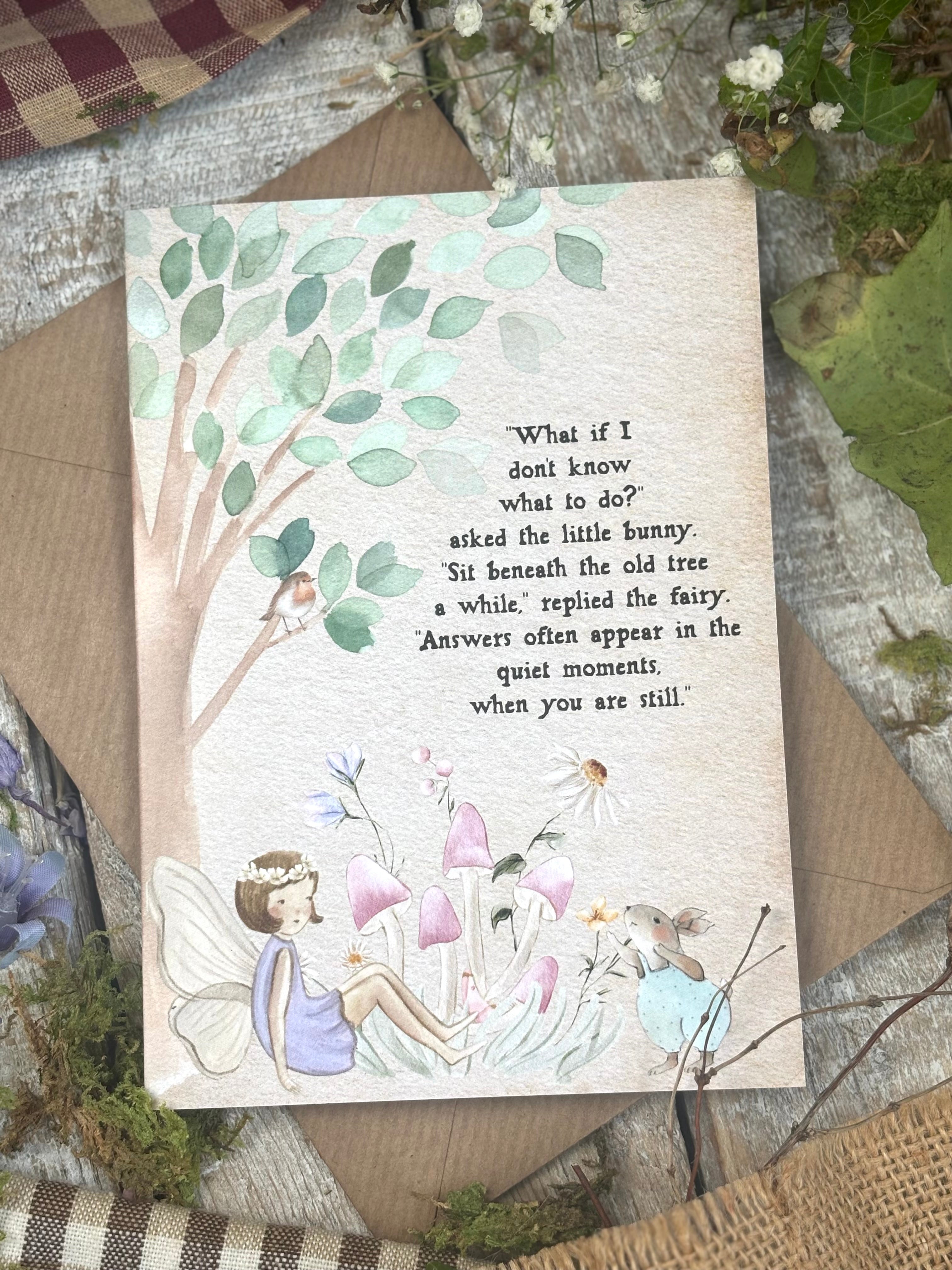 The Fairy And The Little Bunny - A6 Card - Sit A While