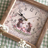 Sweet Rustic Clock - Picnic Mice
