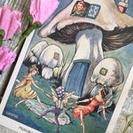 Rene Cloke Fairyland Postcard Series - Mushroom Houses For Pixies