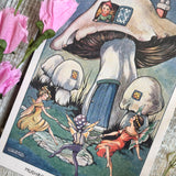 Rene Cloke Fairyland Postcard Series - Mushroom Houses For Pixies