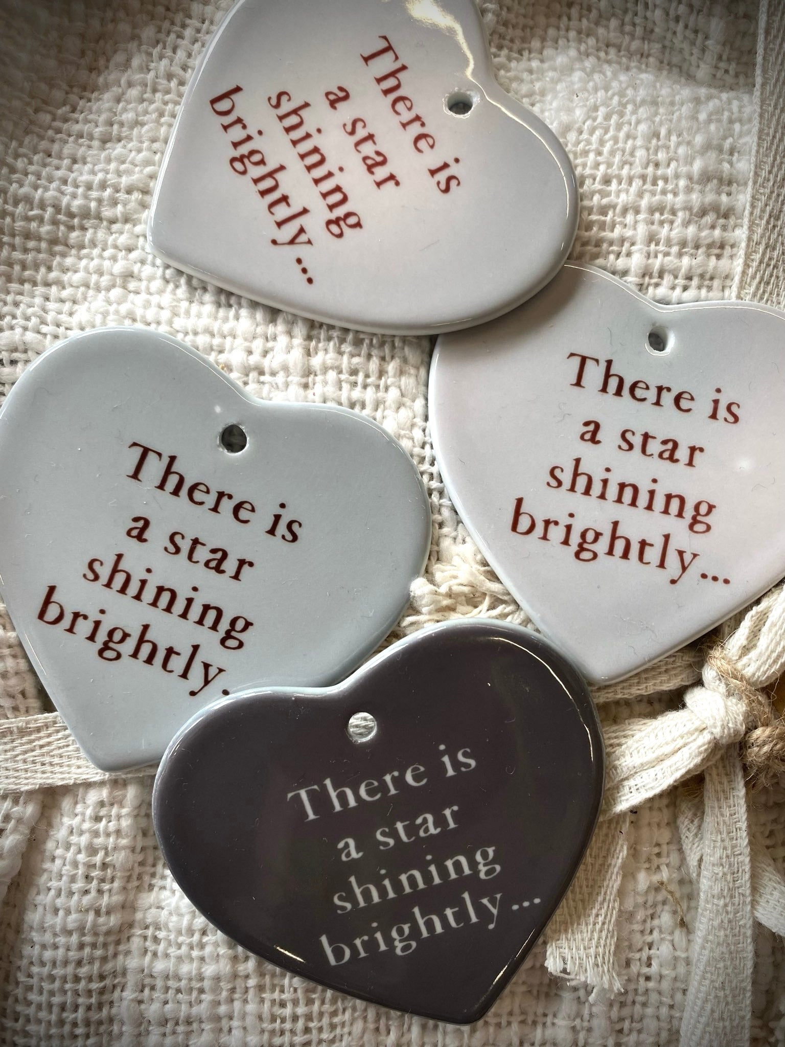Sweet Little Ceramic Heart - There Is A Star Shining Brightly