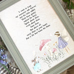 The Fairy And The Little Bunny - A4 Framed Print - Carry Memories