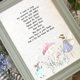 The Fairy And The Little Bunny - A4 Framed Print - Carry Memories