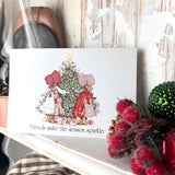 Holly Hobbie Postcard - Friends Make The Season Sparkle