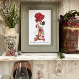 Framed Holly Hobbie Postcard - Christmas Joys Are All Around