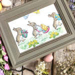 Rabbits With Easter Eggs - Molly Brett - Framed Postcard