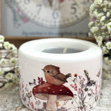 Sweet Little Ceramic Tea Light Holder - Robin