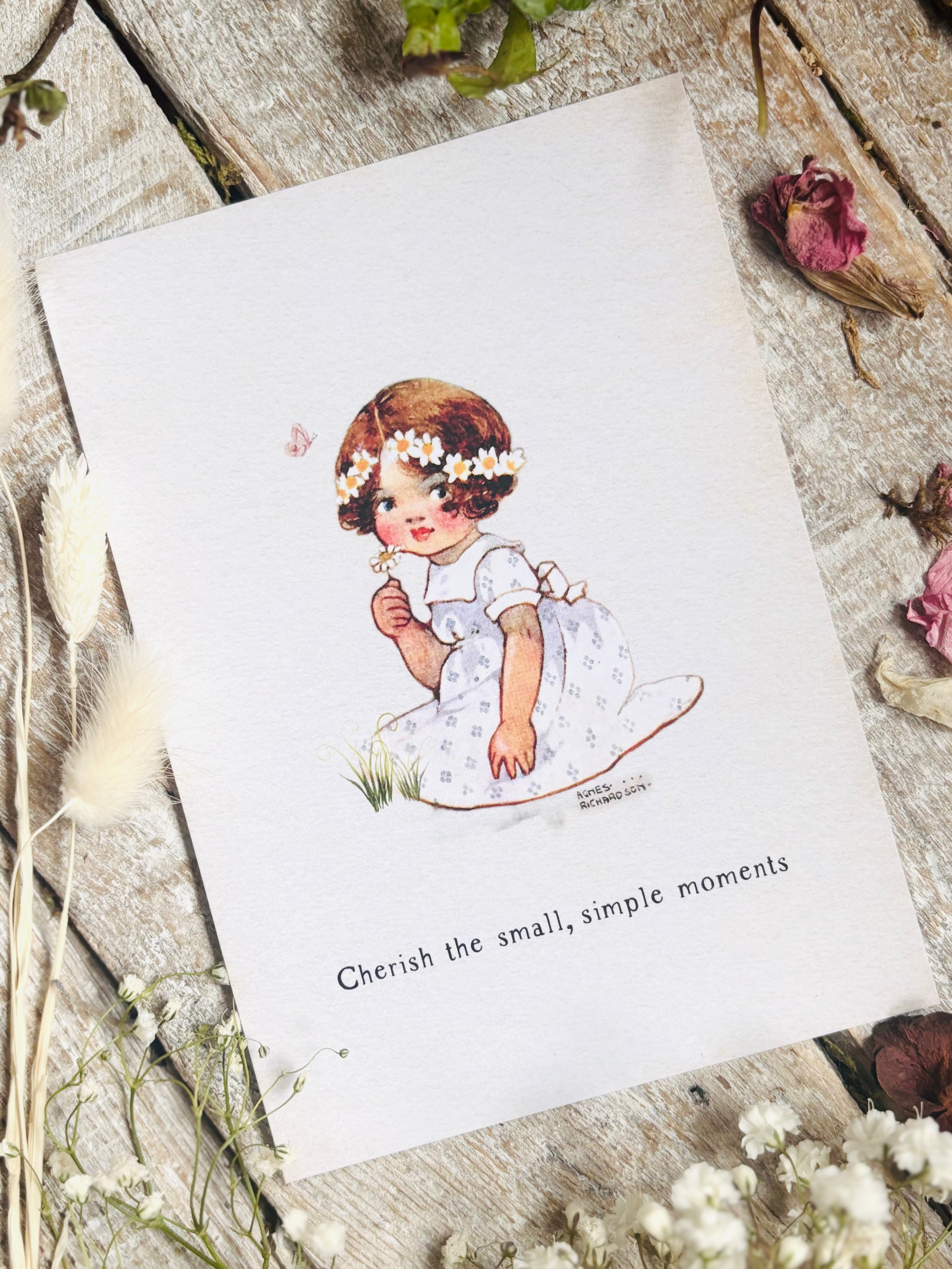 Agnes Richardson Postcard - Cherish The Small, Simple Moments