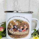 12oz Enamel Mug- A Day Spent With Friends - Foxwood Tales