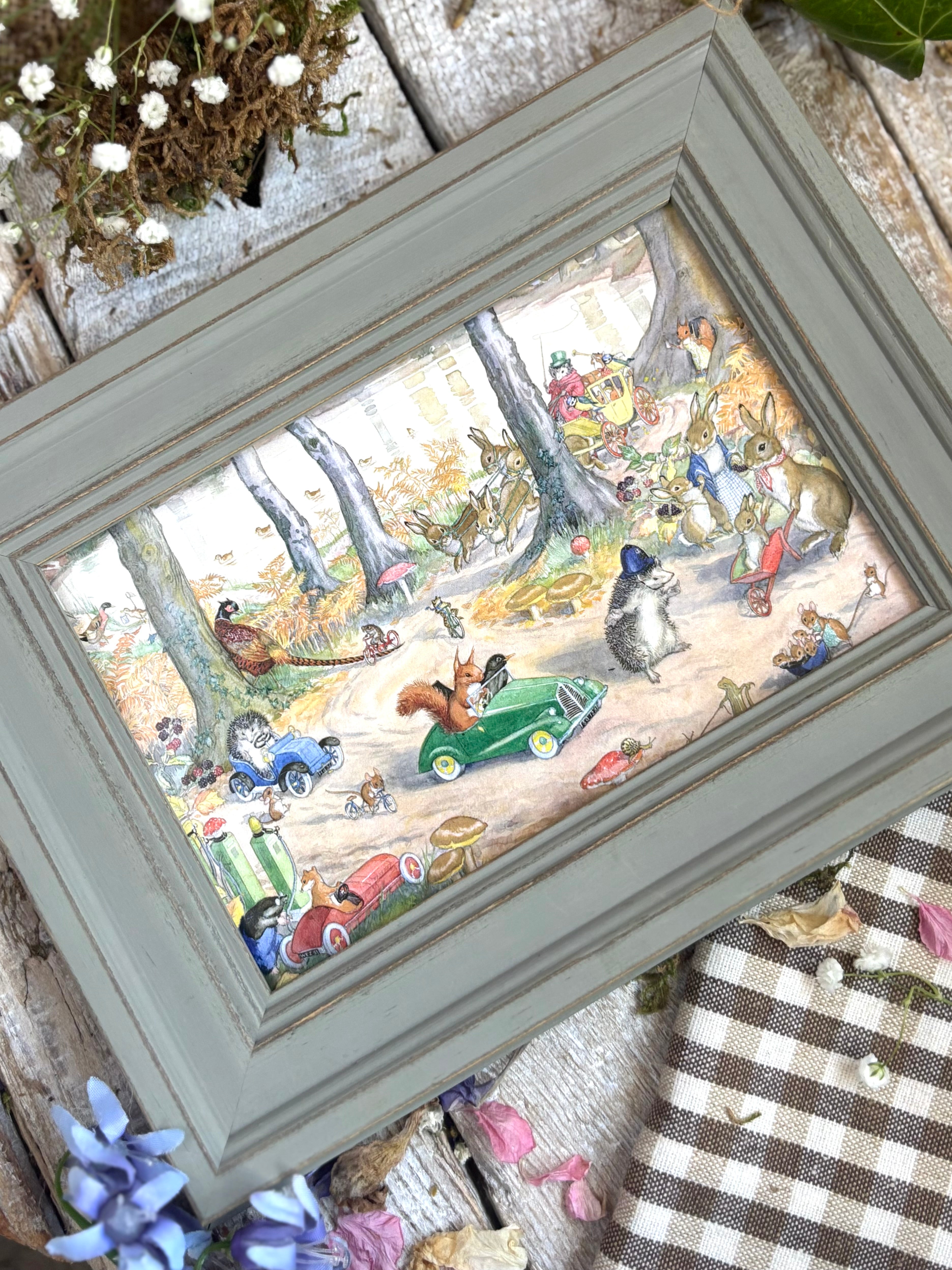 Woodland Traffic by Molly Brett, 6x4" Framed Postcard