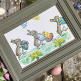 Rabbits With Easter Eggs - Molly Brett - Framed Postcard