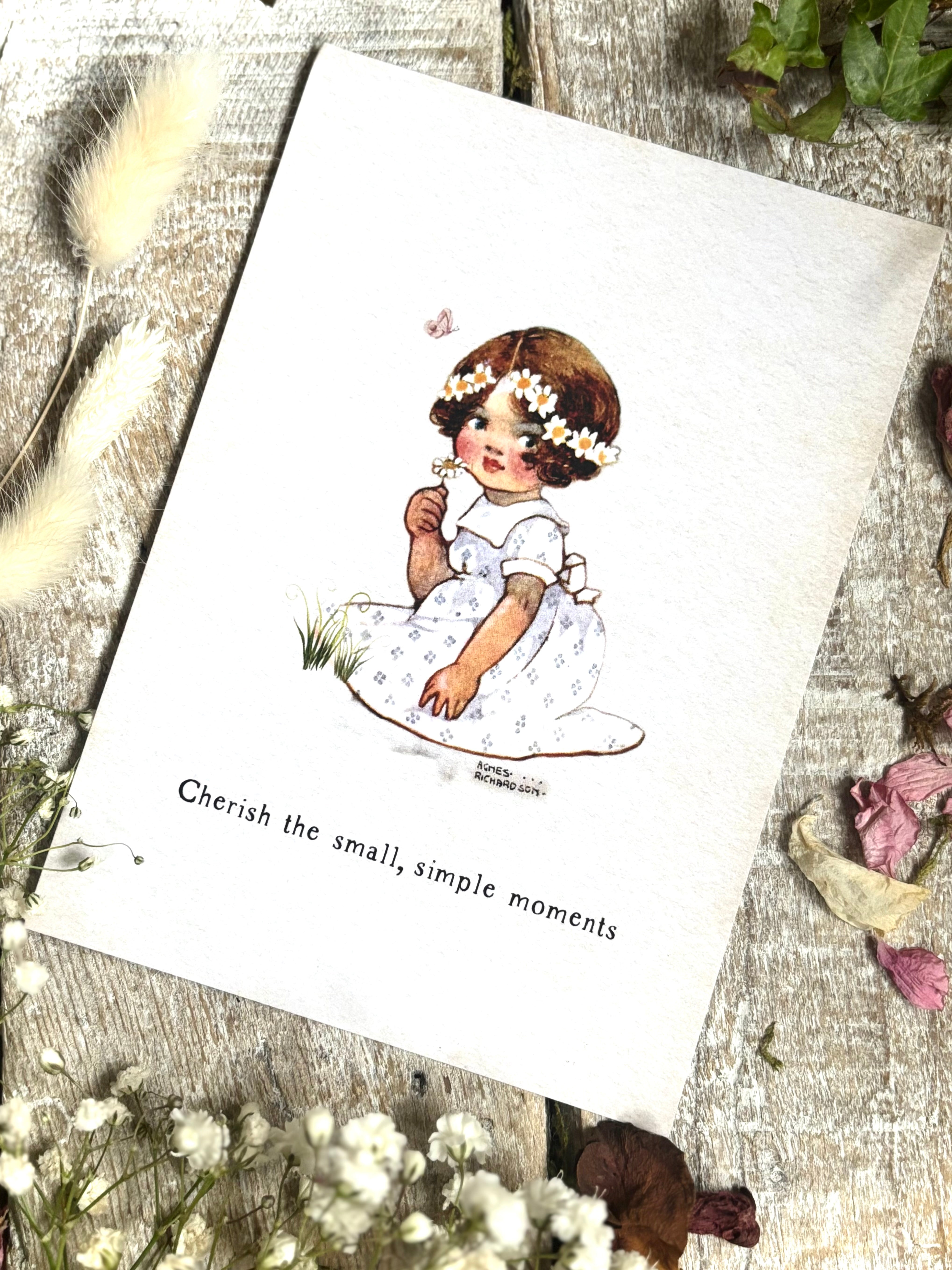 Agnes Richardson Postcard - Cherish The Small, Simple Moments