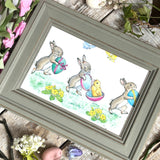 Rabbits With Easter Eggs - Molly Brett - Framed Postcard