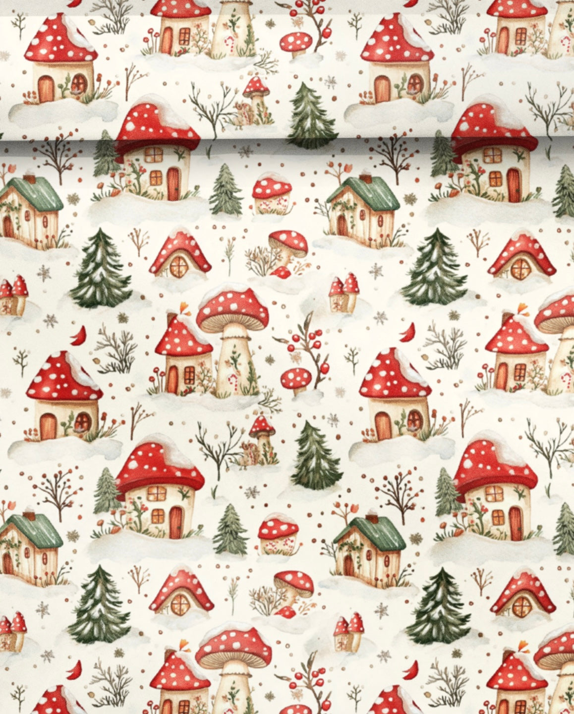 Three Sheets Of Printed Christmas Gift Wrap - Toadstool House