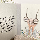 Literary Classic Earrings - Anne Of Green Gables, Lucy M Montgomery