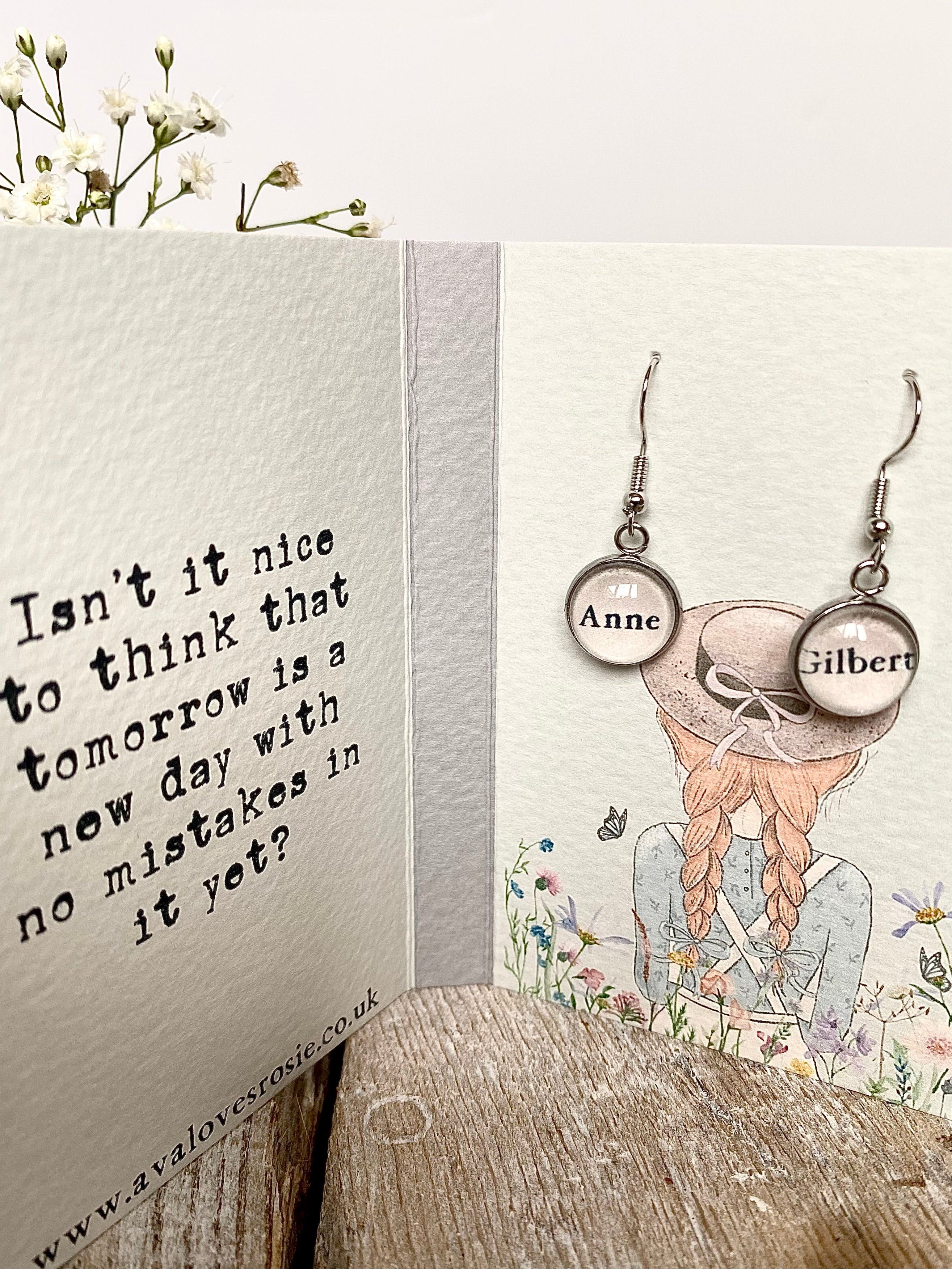 Literary Classic Earrings - Anne Of Green Gables, Lucy M Montgomery