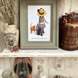 Framed Holly Hobbie Postcard - Life Is Better With A Cat