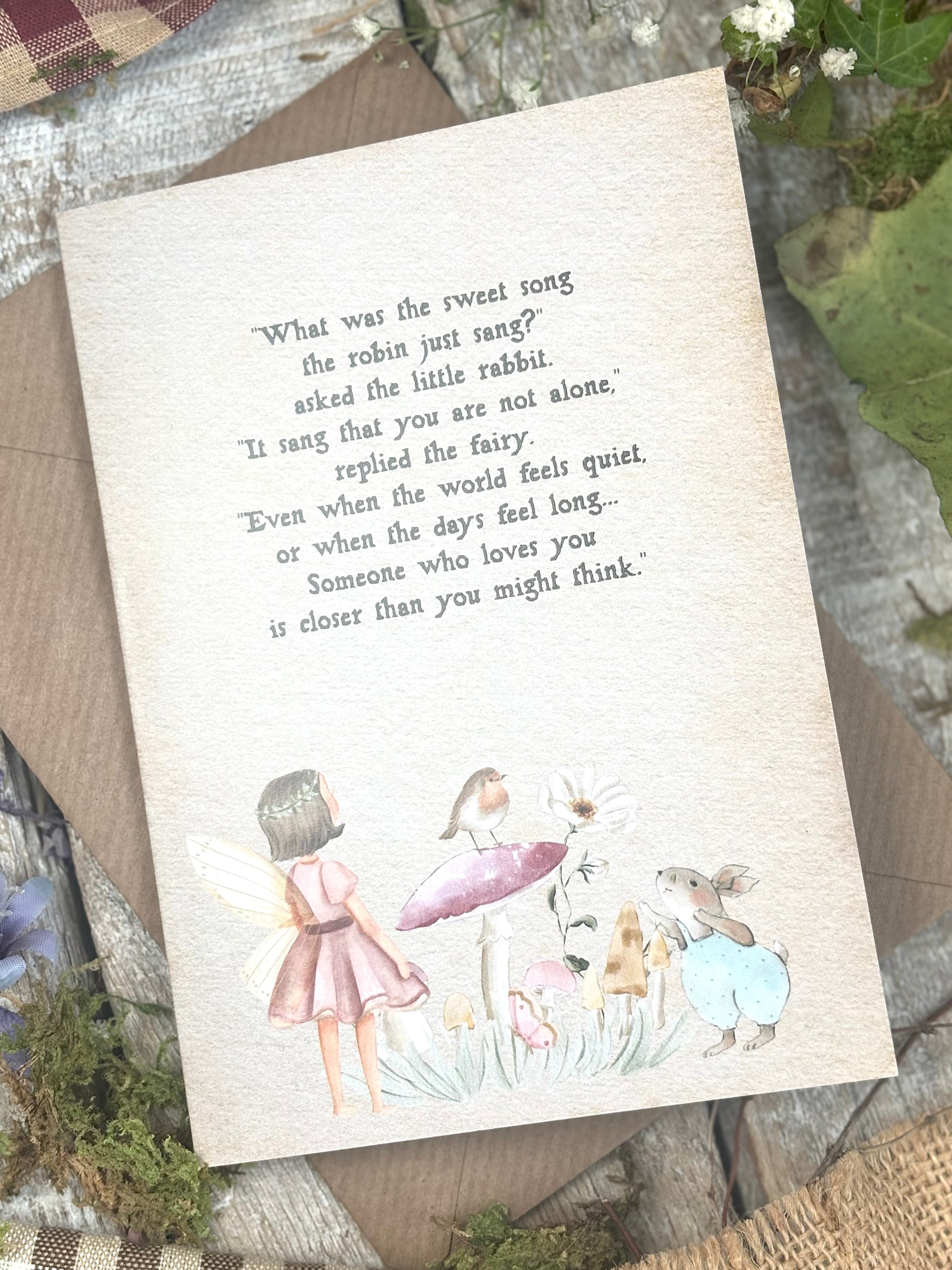 The Fairy And The Little Bunny - A6 Card - Close By
