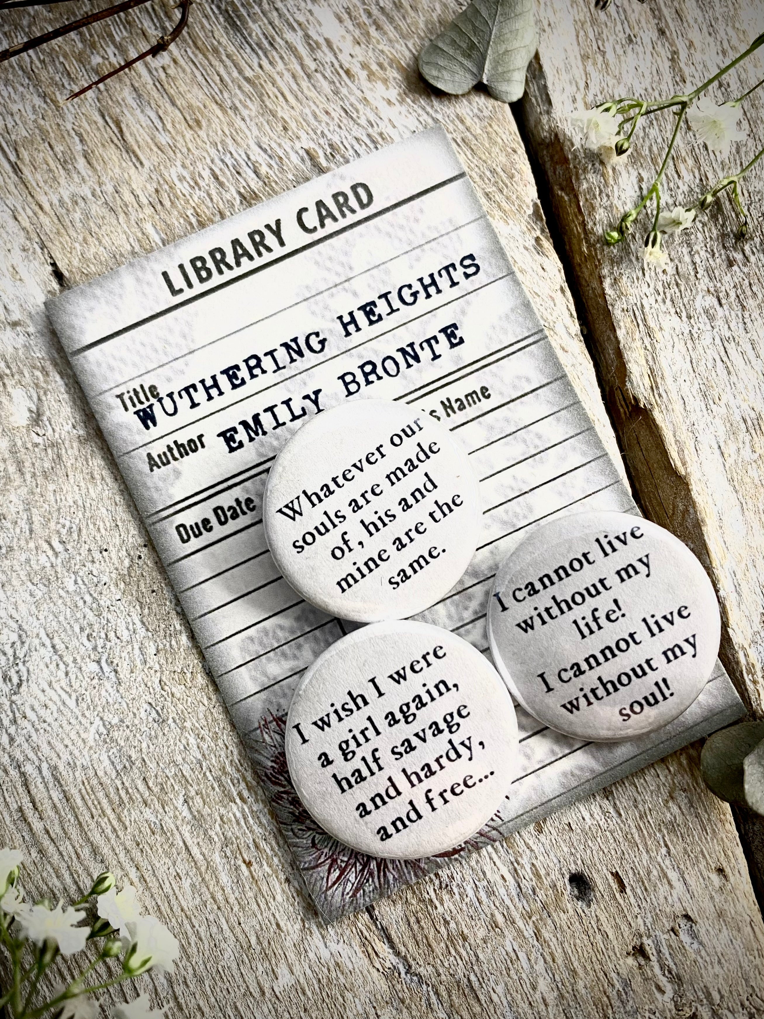 Literary Classics - Wuthering Heights - Three Little Button Badges
