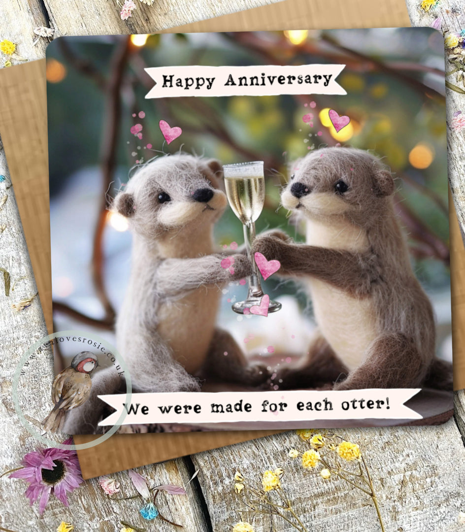 Otter Greetings Card 11 - Anniversary