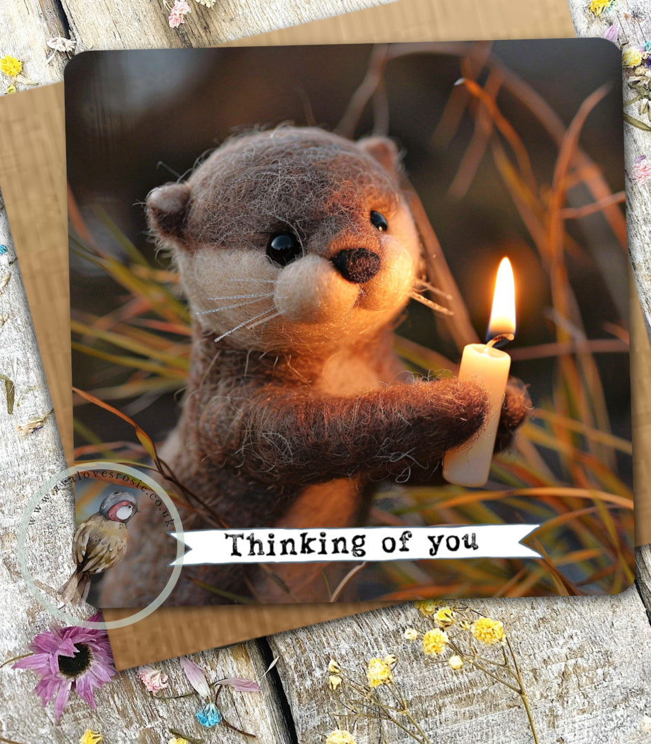 Otter Greetings Card 13 - Thinking Of You