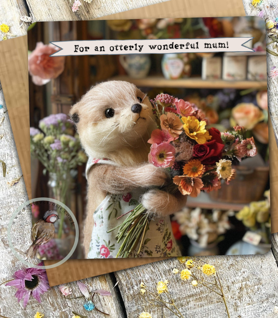 Otter Greetings Card 18 - Mum