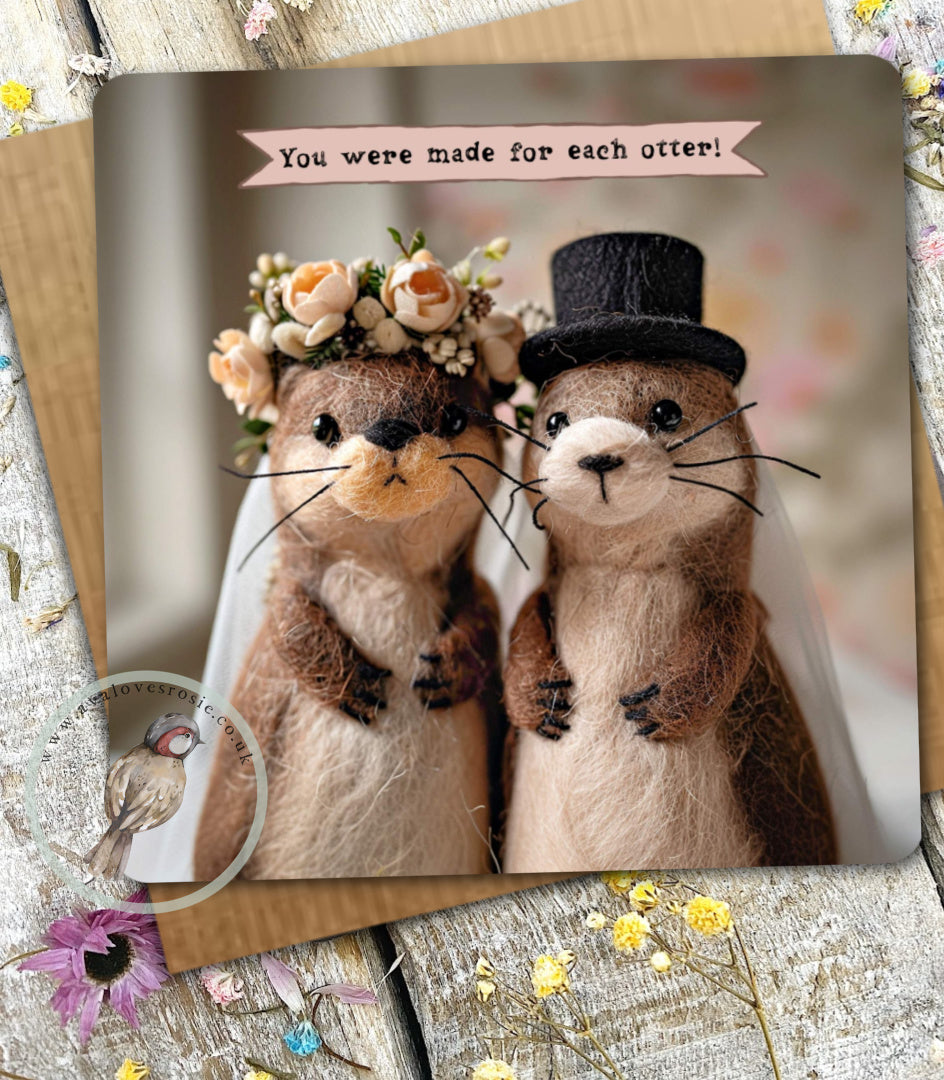 Otter Greetings Card 02 - Wedding
