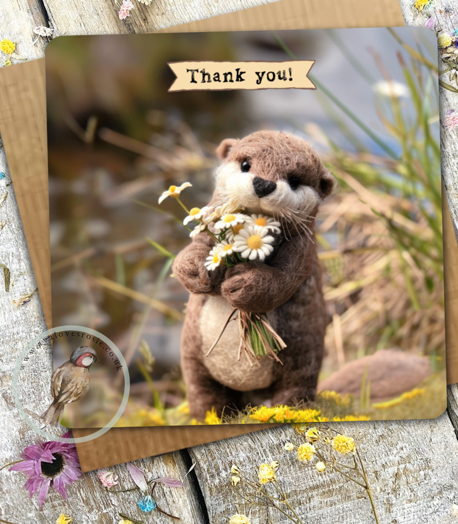 Otter Greetings Card 05 - Thank You