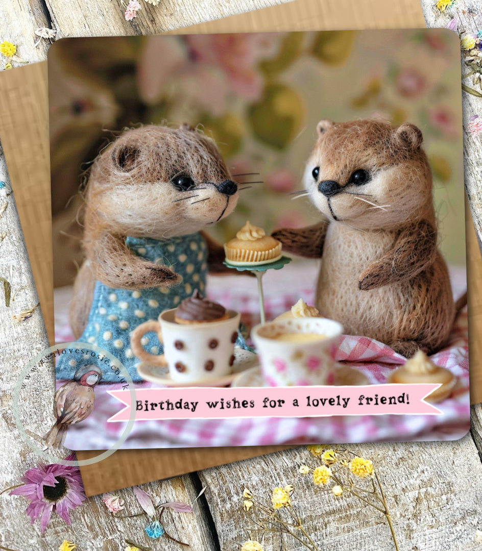 Otter Greetings Card 08 - Lovely Friend