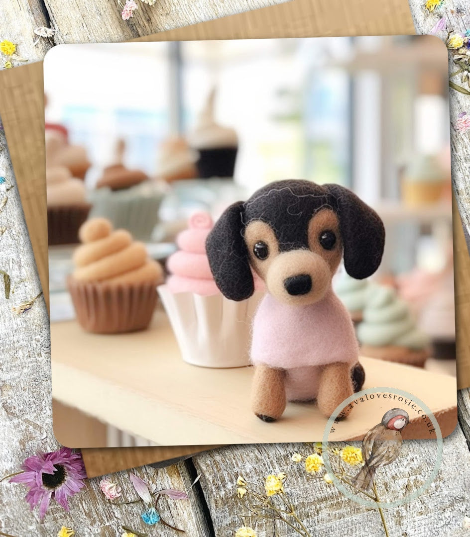 Sugar Paws - Blank Greeting Card - Dachshund - #13
