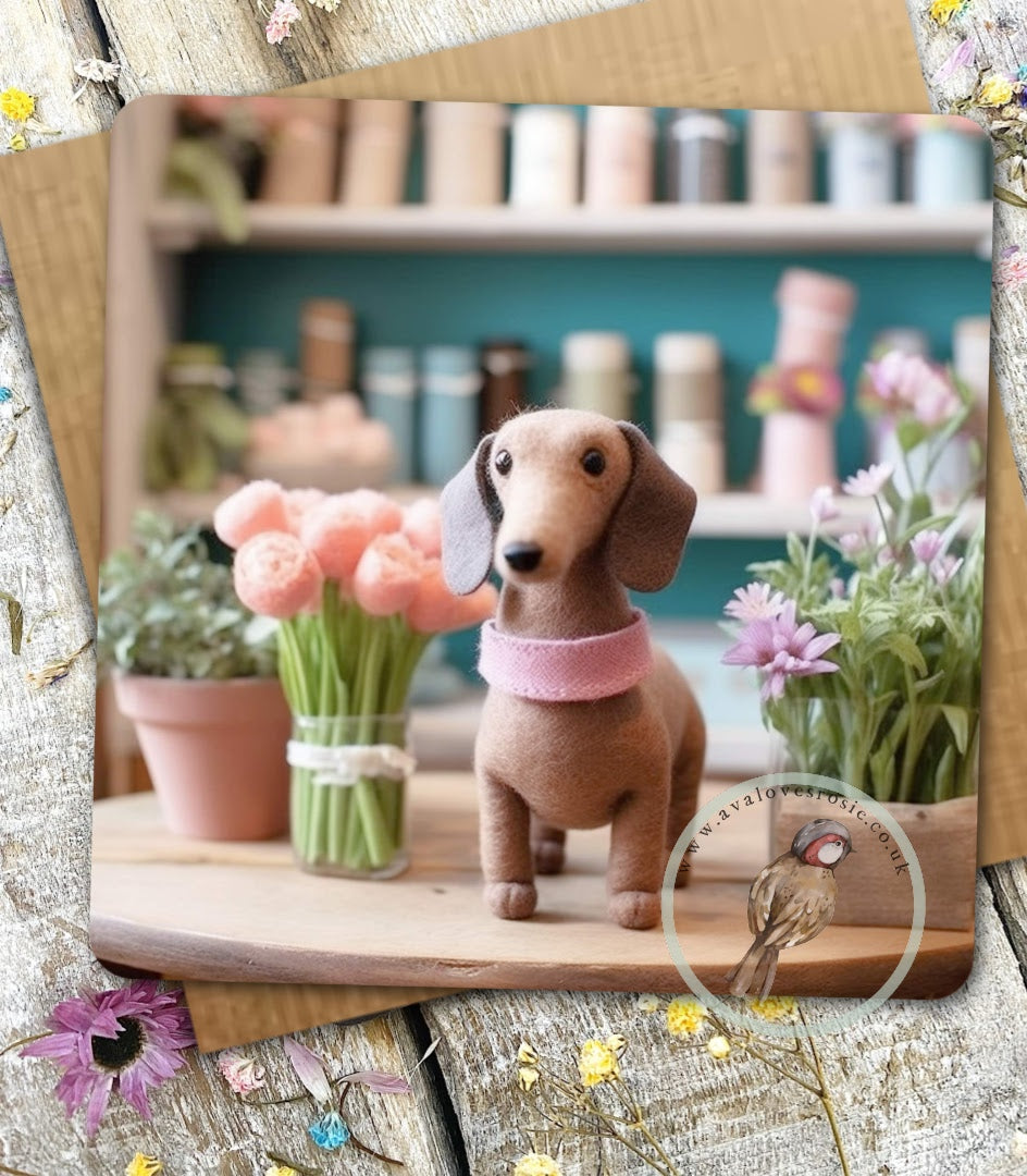 Sugar Paws - Blank Greeting Card - Dachshund - #14