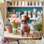 Sugar Paws - Blank Greeting Card - Dachshund - #14