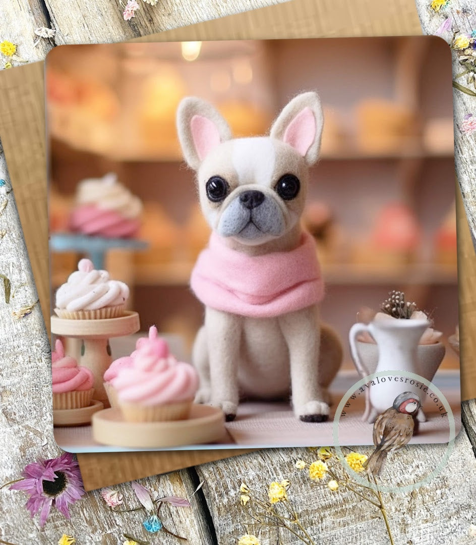 Sugar Paws - Blank Greeting Card - French Bull Dog - #17