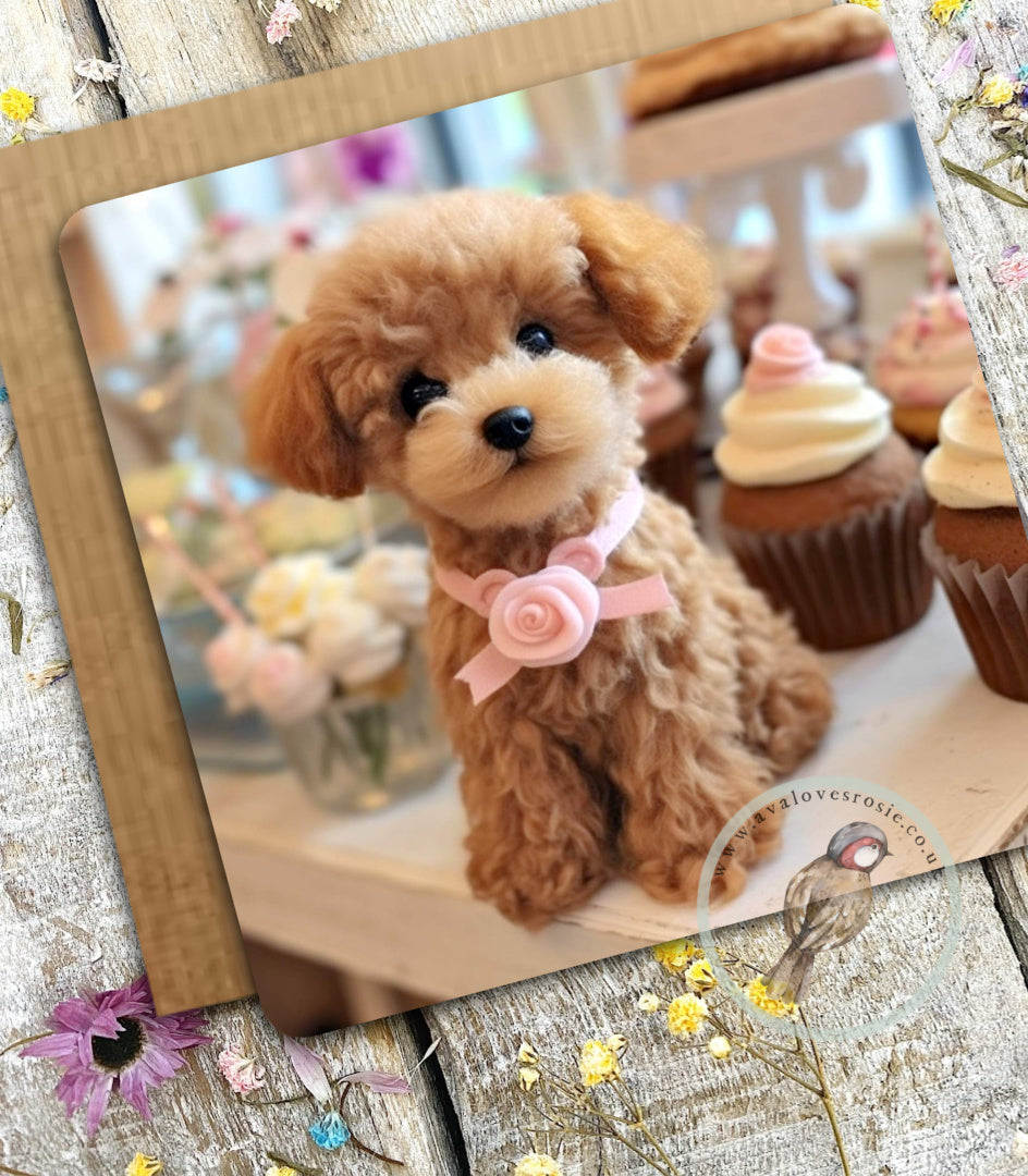 Sugar Paws - Blank Greeting Card - Cavapoo - #1