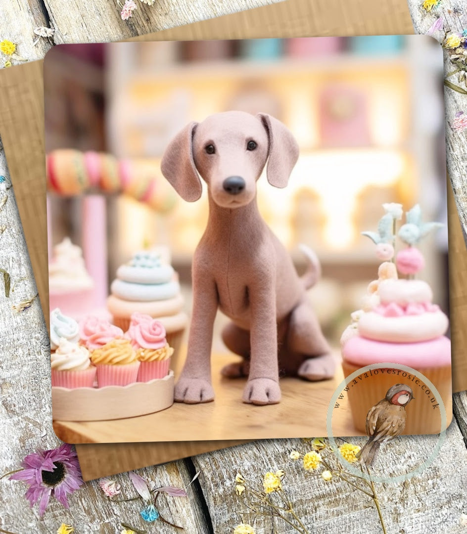Sugar Paws - Blank Greeting Card - Weimaraner - #20