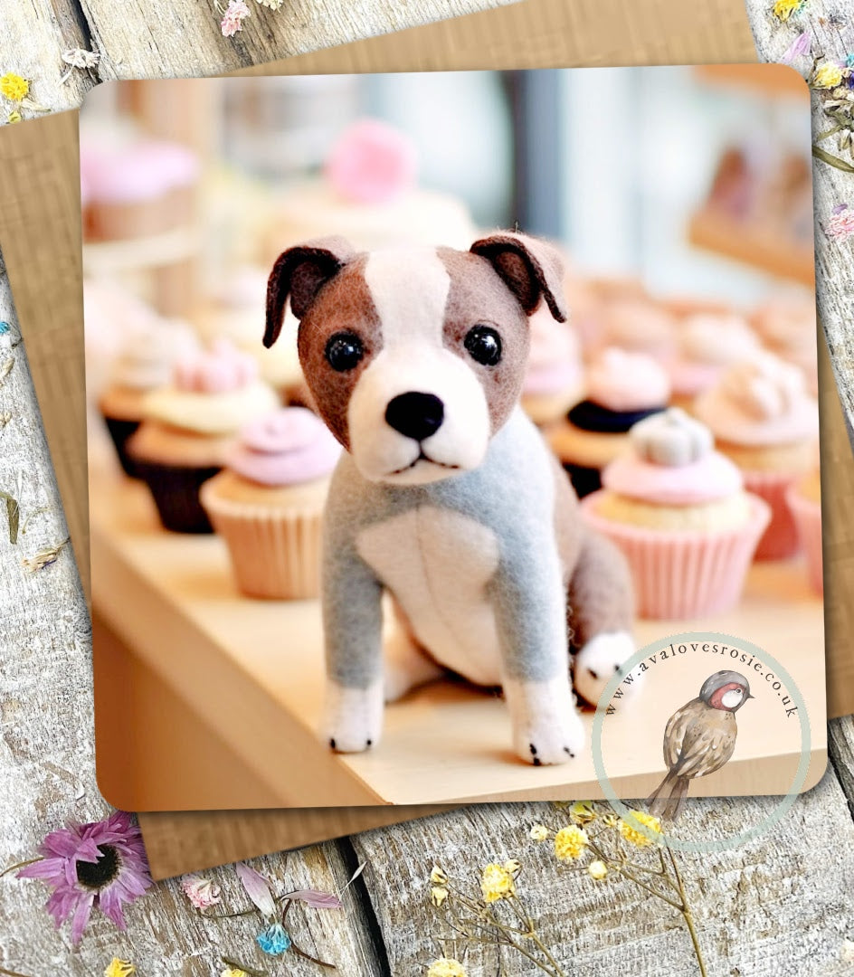 Sugar Paws - Blank Greeting Card - Staffordshire Bull Terrier -  #25