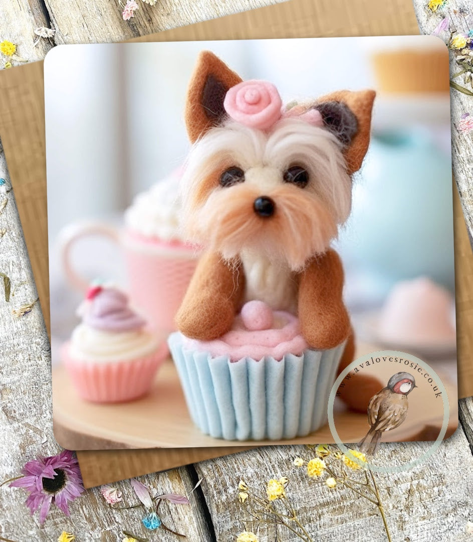 Sugar Paws - Blank Greeting Card - Yorkshire Terrier -  #26