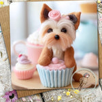 Sugar Paws - Blank Greeting Card - Yorkshire Terrier -  #26