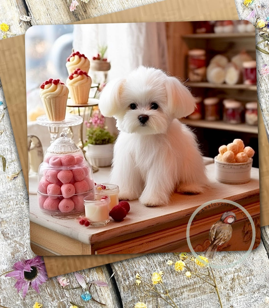 Sugar Paws - Blank Greeting Card - Maltese - #30