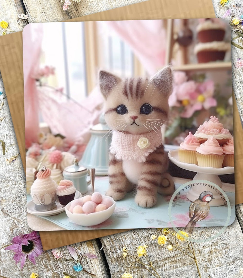 Sugar Paws - Blank Greeting Card - Tabby Cat - #37