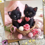 Sugar Paws - Blank Greeting Card - Black Kittens - #48