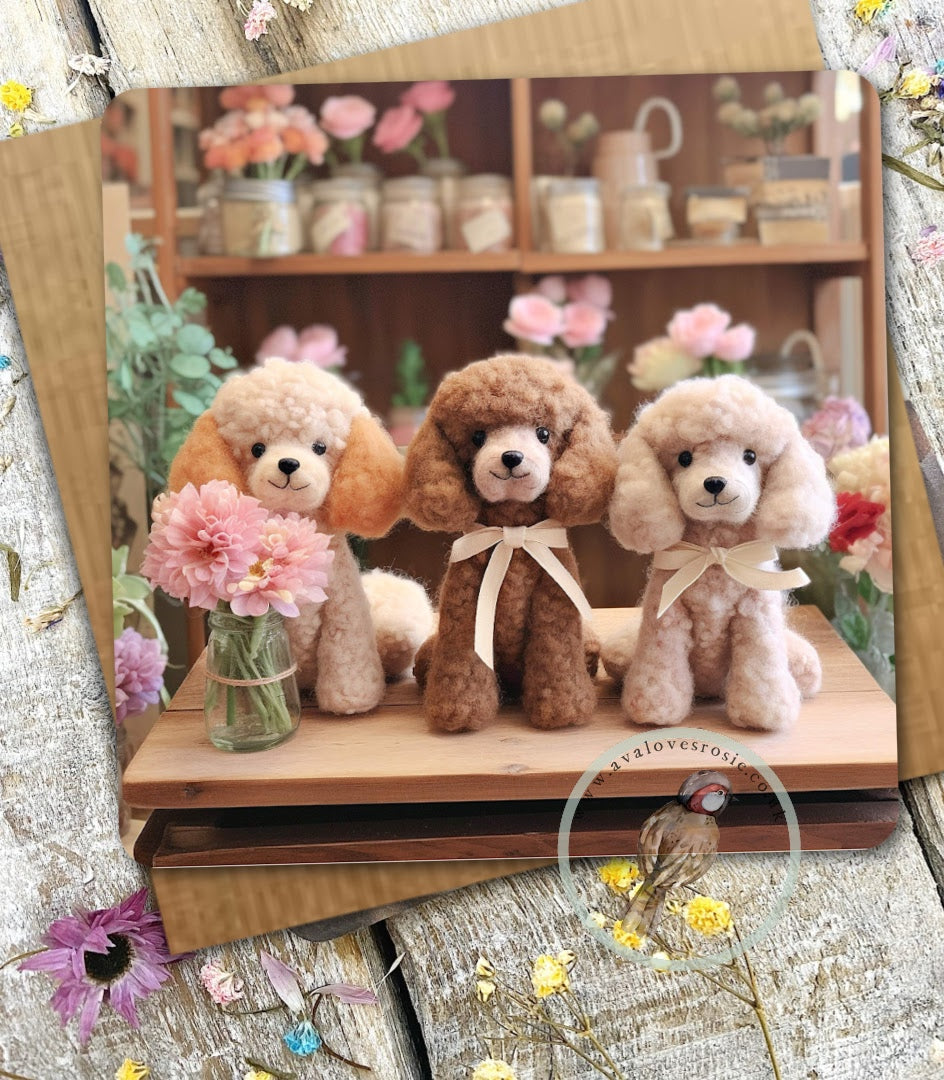 Sugar Paws - Blank Greeting Card - Poodles - #8