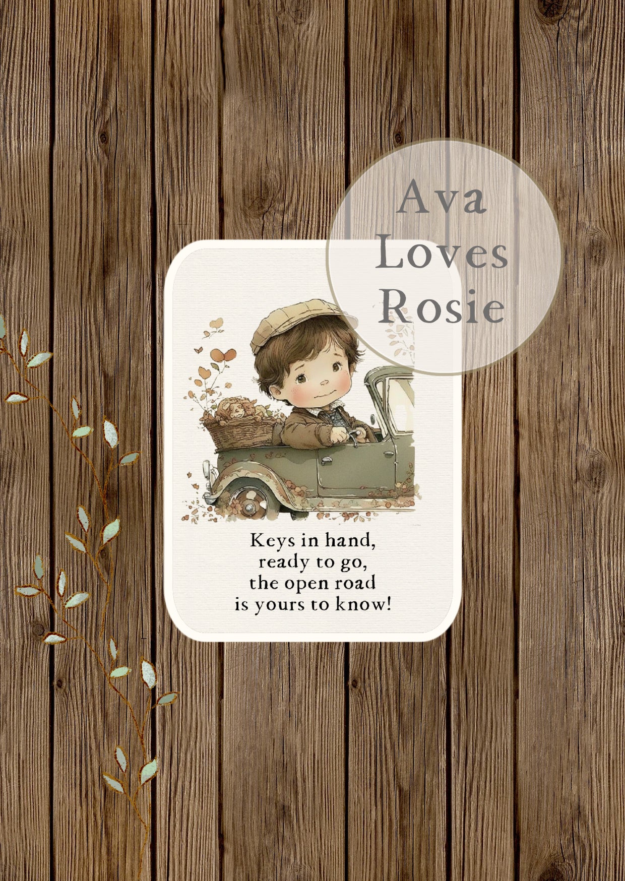 Sweet Little Keepsakes - A7 Size Prints/Cards - Boy Driving