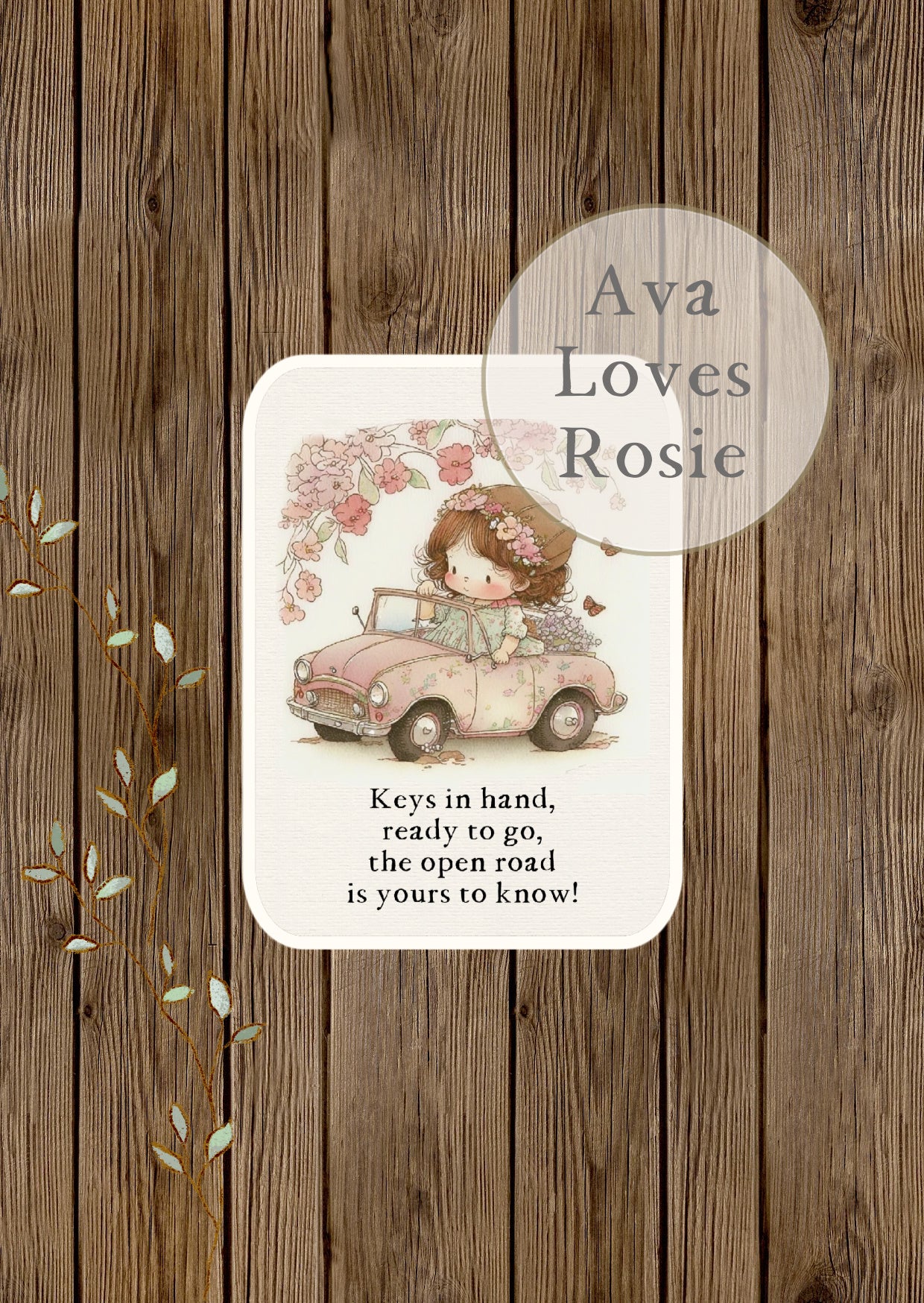 Sweet Little Keepsakes - A7 Size Prints/Cards - Girl Driving