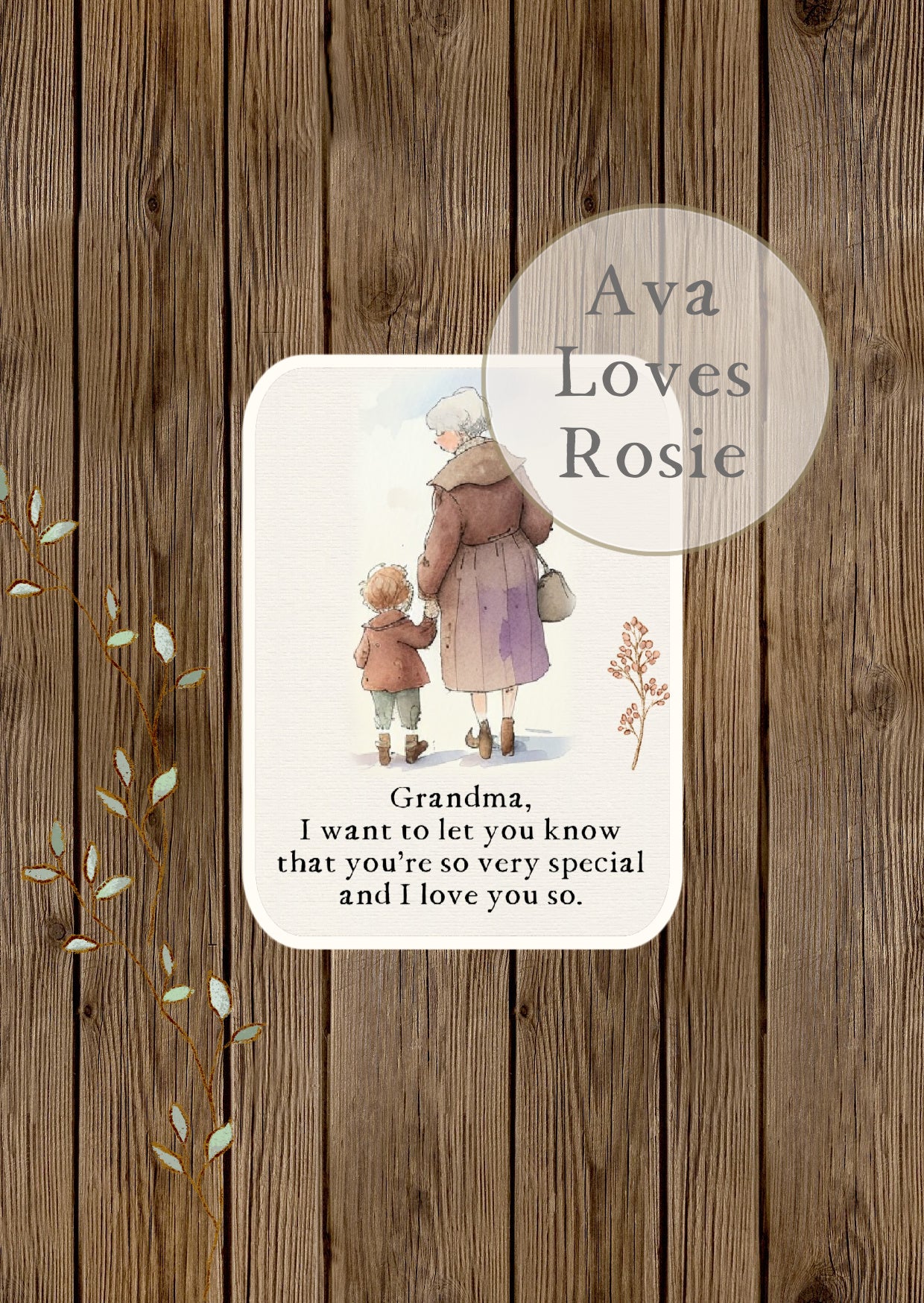 Sweet Little Keepsakes - A7 Size Prints/Cards - Boy To Grandma