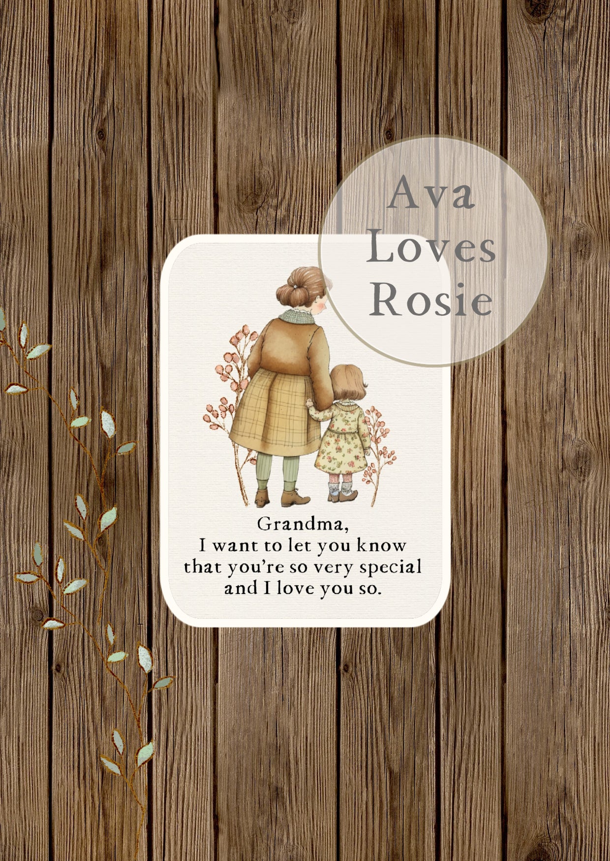Sweet Little Keepsakes - A7 Size Prints/Cards - Girl To Grandma