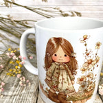 Cute Vintage Girl Ceramic Mug
