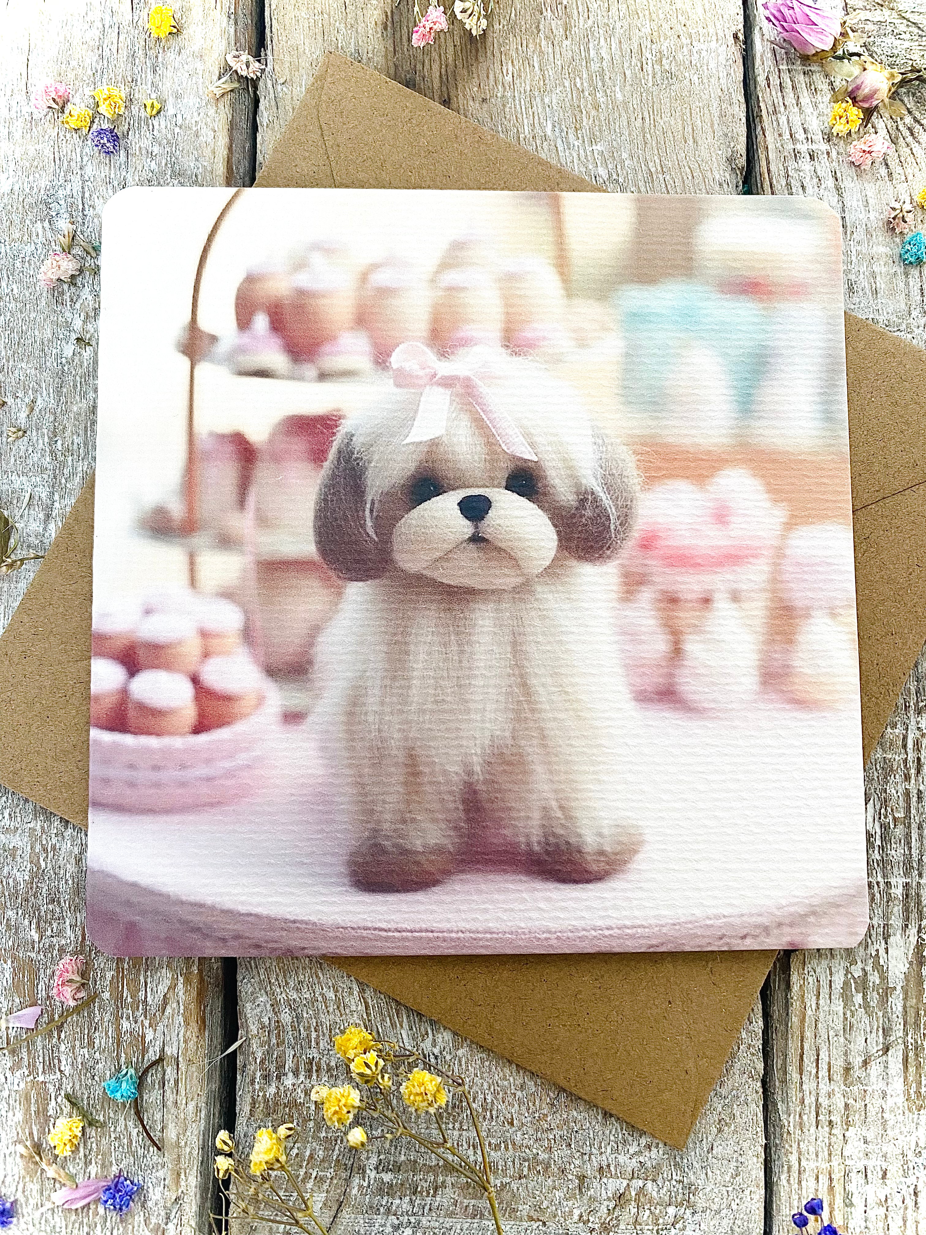 Sugar Paws - Blank Greeting Card - Shih Tzu  - #21