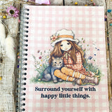 A5 Spiral Bound Notebook - Surround Yourself With Happy Little Things