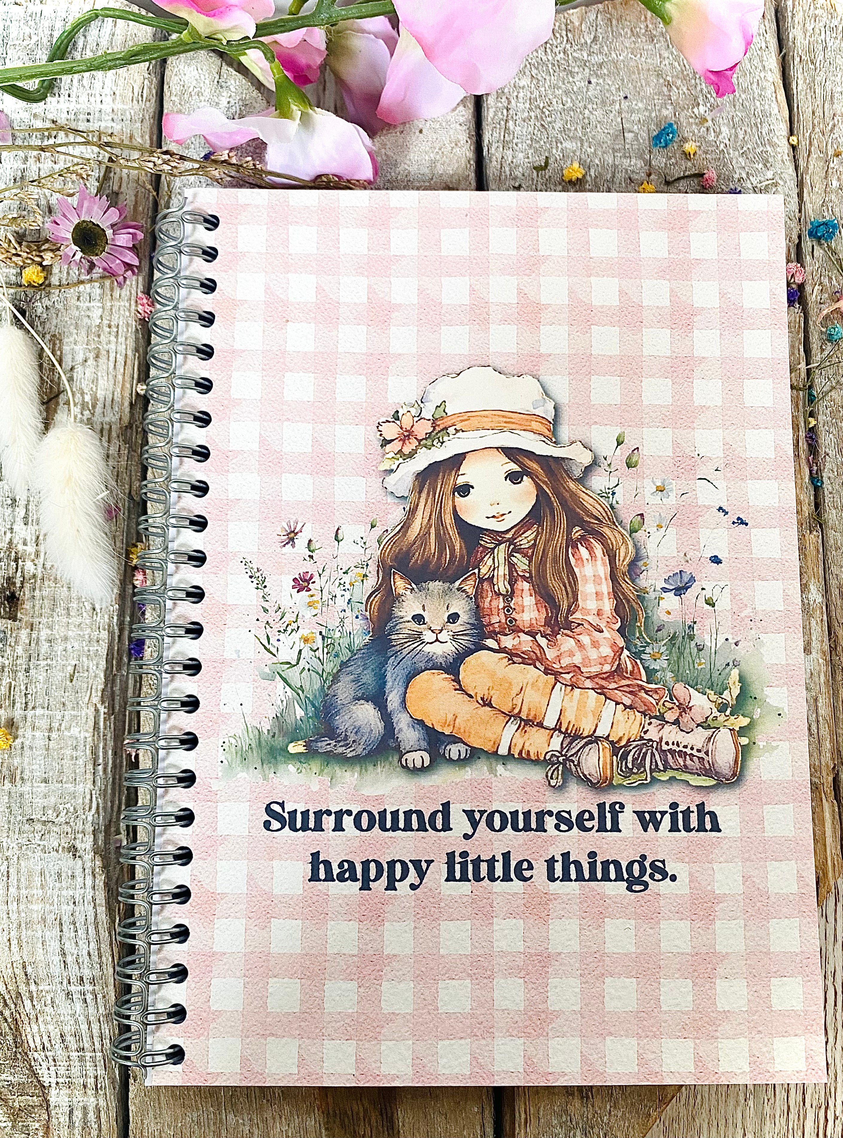 A5 Spiral Bound Notebook - Surround Yourself With Happy Little Things